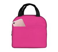LOUJIN Lunch Bag Insulated Lunch Box Hot Pink Solid Color Reusable Lunch Tote Box Bag for Travel/Picnic/Work/Hiking/School/Office
