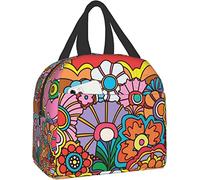 LOUJIN Lunch Bag Insulated Lunch Box Sunrise Colorful Floral Reusable Lunch Tote Box Bag for Travel/Picnic/Work/Hiking/School/Office