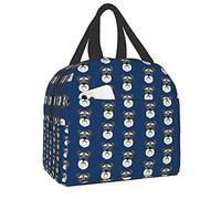 LOUJIN Lunch Bag Schnauzer Dog Face Navy Blue Tote Bag Lunch Boxes Reusable Insulated Cooler Bag Water-Resistant Thermal Meal Bag Snack B
