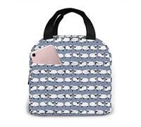 LOUJIN Lunch Bag Sheep Farm Animal Lamb Print Tote Bag Lunch Boxes Reusable Insulated Cooler Bag Water-Resistant Thermal Meal Bag Snack Bag