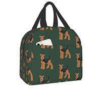 LOUJIN Lunch Bag Welsh Terrier Tote Bag Lunch Boxes Reusable Insulated Cooler Bag Water-Resistant Thermal Meal Bag Snack Bag