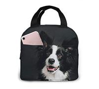 LOUJIN Lunch Bag Young Border Collie Dog Tote Bag Lunch Boxes Reusable Insulated Cooler Bag Water-Resistant Thermal Meal Bag Snack Bag