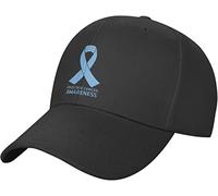 LOUJIN Prostate Cancer Awareness Baseball Hat Adjustable Solid Color Curved Peaked Cap Unisex Black