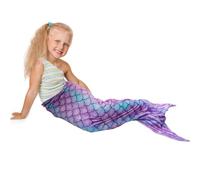 LOUJINGREO Flannel Mermaid Tail Blanket, Adult Four Season Blanket, Mermaid Comfortable Sleeping Bag, Fish Scale Design Suitable For Princess Themed Parties, Mermaid Themed Parties (Purple)