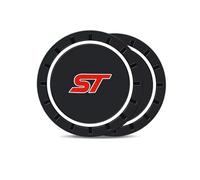 Loujyou 2 Pcs Silicone Car Coasters Cup Holder Insert Coaster for Ford ST Racing Performance Focus Car Interior Accessories,A