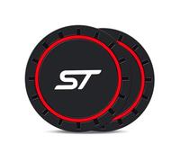 Loujyou 2 Pcs Silicone Car Coasters Cup Holder Insert Coaster for Ford ST STLine MK3 MK4 Focus Kuga Car Interior Accessories,E
