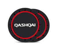 Loujyou 2 Pcs Silicone Car Coasters Cup Holder Insert Coaster for Nissan Qashqai Car Interior Accessories,A