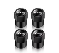 Loujyou 4 pcs Car Wheel Tire Valve Caps aluminium alloyCover Waterproof Dust-Proof for Hyundai N Line i20 i30 Sonata Tucson NLine Accessories,A
