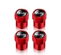 Loujyou 4 pcs Car Wheel Tire Valve Caps aluminium alloyCover Waterproof Dust-Proof for Hyundai N Line i20 i30 Sonata Tucson NLine Accessories,C