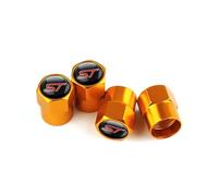 Loujyou 4 pcs Car Wheel Tire Valve Caps aluminium alloyCover Waterproof Dust-Proof for ST Ford Focus Emblem Auto Wheel,Orange