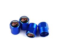 Loujyou 4 pcs Car Wheel Tire Valve Caps aluminium alloyCover Waterproof Dust-Proof for ST Ford Focus Emblem Auto Wheel,Blue