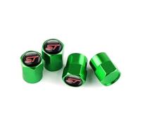 Loujyou 4 pcs Car Wheel Tire Valve Caps aluminium alloyCover Waterproof Dust-Proof for ST Ford Focus Emblem Auto Wheel,Green