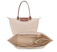 LOUKAYCCI Felt Organizer Compatible with longchamp le pliage L Handbag Insert (Large Beige)