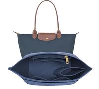 LOUKAYCCI Felt Purse Organiser Insert for Longchamp Le Pliage L Handbag (DarkBLUE, L)