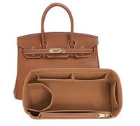 LOUKAYCCI Felt Purse Organizer insert for birkin 30 bag organizer Handbag Insert (EarthColor, BK30)