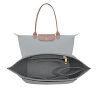 LOUKAYCCI Felt Purse Organizer Insert for Longchamp Le Pliage M Handbag Insert (Light Grey, Medium)