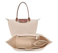 LOUKAYCCI Felt Purse Organizer Insert for Longchamp Le Pliage M Handbag Insert (Medium Beige)