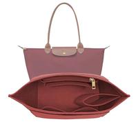 LOUKAYCCI Felt Purse Organizer Insert for Longchamp Le Pliage M Handbag Insert (Vine Red, Medium)