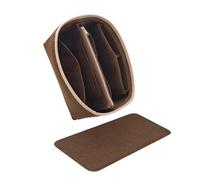 LOUKAYCCI Purse Organizer & Base Shaper fit Speedy 30 & Neverfull MM, Felt Bag Organizer Insert for Handbags with Metal Zipper [Bag in Bag] (Large, Brown)