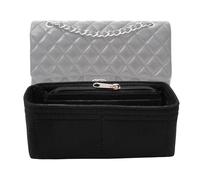 LOUKAYCCI Purse Organizer Insert for Chanel Classic Flap Medium Bag Organizer Insert Handbag (Black, Medium)