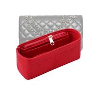 LOUKAYCCI Purse Organizer Insert for Chanel Classic Flap S Bag Organizer Insert Handbag (Red, Small)