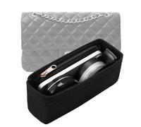 LOUKAYCCI Purse Organizer Insert for Chanel Classic Flap X-Large Bag Organizer Insert Handbag (Black, X-Large)