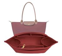 LOUKAYCCI Purse Organizer Insert for Longchamp Le Pliage M Handbag Insert Felt Long Champ Tote Bag Organizer Insert with Cup (BurGundy, Medium)