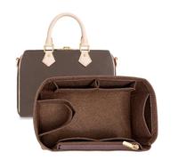 LOUKAYCCI Purse Organizer Inserts for Speedy 30 Felt Purse Inserts HandBag and Tote bag Neverful Organizer Insert (Brown New,Large)