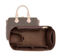 LOUKAYCCI Purse Organizer Inserts for Speedy 30 Felt Purse Inserts HandBag and Tote bag Neverful Organizer Insert (Brown New,Large)
