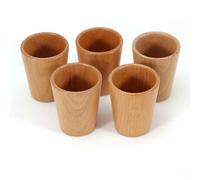 LOUKEKE 1/3/5/Pcs Japanese Sake Cup Handmade Serving Party Traditional Wooden Tea Cup Coffee Milk Mug