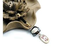 LOUKEKE 1Pair Japanese Lucky Cat Phone Strap Ceramic Charm Pendant Keychain Lanyard Bag Accessories Decor