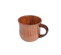 LOUKEKE 1Pc Vintage Wooden Tea Cup Handmade Japanese Style Wood Coffee Mug with Handle