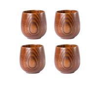 LOUKEKE Wooden Mugs Japanese Style Vintage Teacup Handmade Wood Coffee Espresso Cups Sour Jujube Cup for Kitchen Teaware