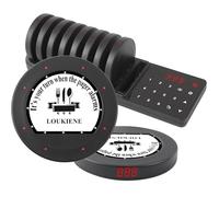 LOUKIENE Restaurant Pager System, 10 Pagers, Wireless Coaster Beepers Guest Customer Queue Pagers for Food Truck Church Nursery Clinic Coffee Shop Restaurants Bar with Vibration Flash Buzzer