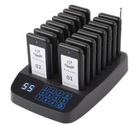 LOUKIENE Restaurant Pager System, 16 Wireless Beepers, Touch Screen Keyboard Calling Customers Waiting Pagers with Vibration Flash and Buzzer for Queue in Food Trucks Churches Hospitals Hotels Eatery