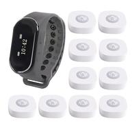 LOUKIENE Wireless Calling System, 1 Wrist Watch Receiver 10 Call Buttons Caregiver Nurse Call System Restaurant Waiter Pager System for Restaurant Bar Hospital Clinic Cafe