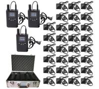 LOUKIENE Wireless Tour Guide System, Noise Reduction, Clear Sound Quality, One-Key Operation, 200M, 999 Channels, 30-Slots Charging Box for Training Church (3 Transmitters 30 Receivers)