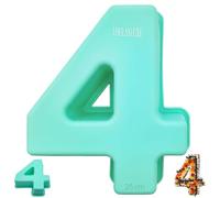 LOULANLUXE Number 4 Cake Tins, Large Silicone Number Baking Moulds, 10 inch Number Cake Moulds, Thickened Silicone Cake Moulds for Baking Number Cake, for Birthday, Wedding Anniversary, Green