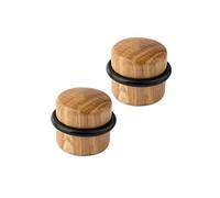 LouMaxx Adhesive Wooden Door Stops Set of 2 - Oak Look Door Stopper Floor - Self-Adhesive