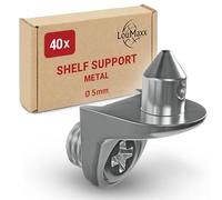 LouMaxx Angle Shelf Support - Set of Shelf Brackets - Safety Shelf Support 5 mm - Shelf Holder Made of Zamak Nickel-Plated