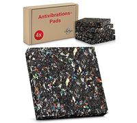 LouMaxx anti vibration mat - Set of 4 - 9 cm x 9 cm - rubber mat - 1,0 cm Thick and Non-Slip anti-vibration pads, Made in Germany - Suitable for Washing Machines, Dryers, and Other Devices