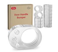 LouMaxx Door Handle Stopper - 12-Pack Transparent Door Handle Bumpers - Door Handle Protectors for Walls - Door Handle Cup Protector - Door Stop Wall Protector