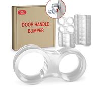 LouMaxx Door Handle Stopper - 12-Pack Transparent Double Door Handle Bumpers - Door Handle Protectors for Walls - Door Handle Cup Protector - Door Stop Wall Protector