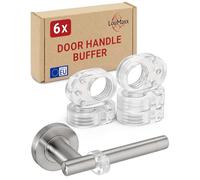 LouMaxx Door Handle Stopper Set of 6 - Transparent Stops for Doors and Windows Handles - Silicone Door Handle Protector, Shock Protection