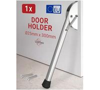 LouMaxx Door Holder 25x300mm - Keep Doors Securely Open - Galvanised Steel with Rubber Foot, Door Stopper | Ideal for Indoor and Sheltered Outdoor Use