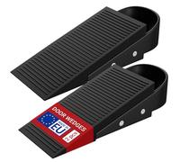 LouMaxx Door Stop Wedge (Set of 2) - Robust and Flexible Rubber Door Wedges for 1-30 mm Door Gaps - Non-Slip Base for All Floors - Protects Doors and Walls - Black