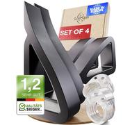 LouMaxx Doorstop - Window Stopper - Set of 4 in Black - TPE Plastic - with 2 Door Handle Buffers - Easy to Install