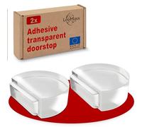 LouMaxx Floor Door Stopper - Set of 2, Transparent Self-Adhesive, Half-Round, Ideal for Protection of Walls and Furniture
