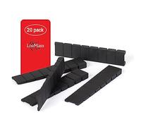 LouMaxx Furniture Levelling Wedges - Set of 20 Black Shims 8 x 20 x 100 mm - Wedges for Uneven Floors - Plastic Wedges with Integrated Predetermined Breaking Points