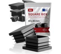 LouMaxx Lamellar Plug 40 x 40 mm | Moulded Square Tube Plug Black | Fence Post Caps Made of Robust Plastic | Perfect Protection for Square Pipes